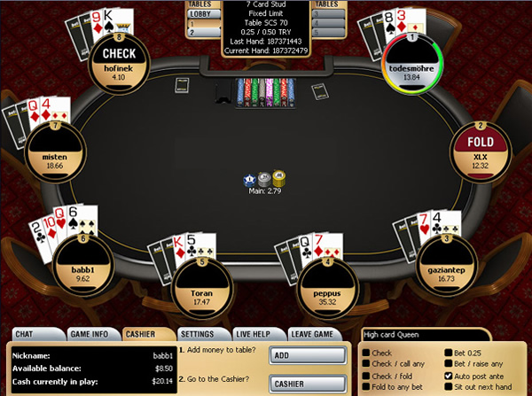 Seven card stud